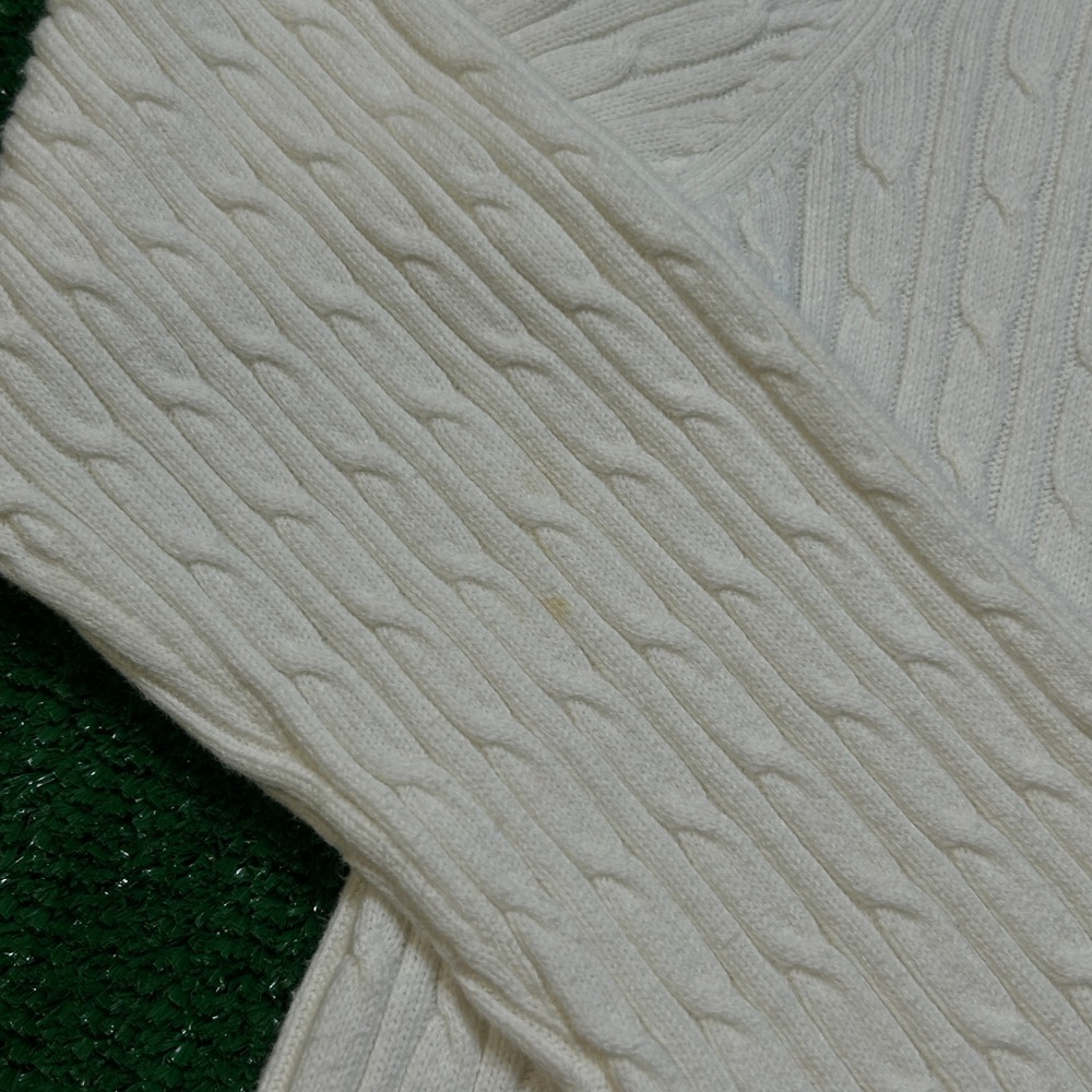 VTG Cherokee Brand Cable Knit Cardigan Sweater Off White Womens XL Hong Kong - Picture 8 of 9